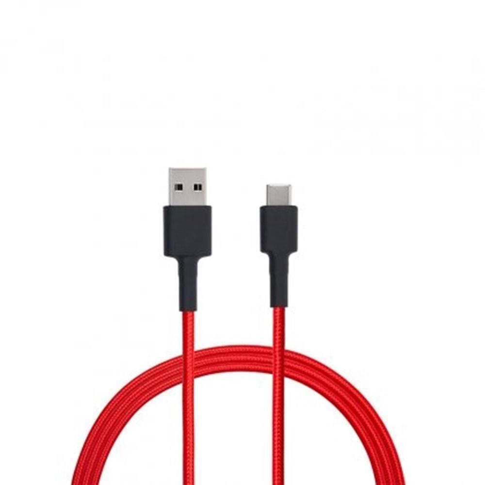 Mİ BRAİDED USB TYPE-C CABLE 1M BLACK/RED