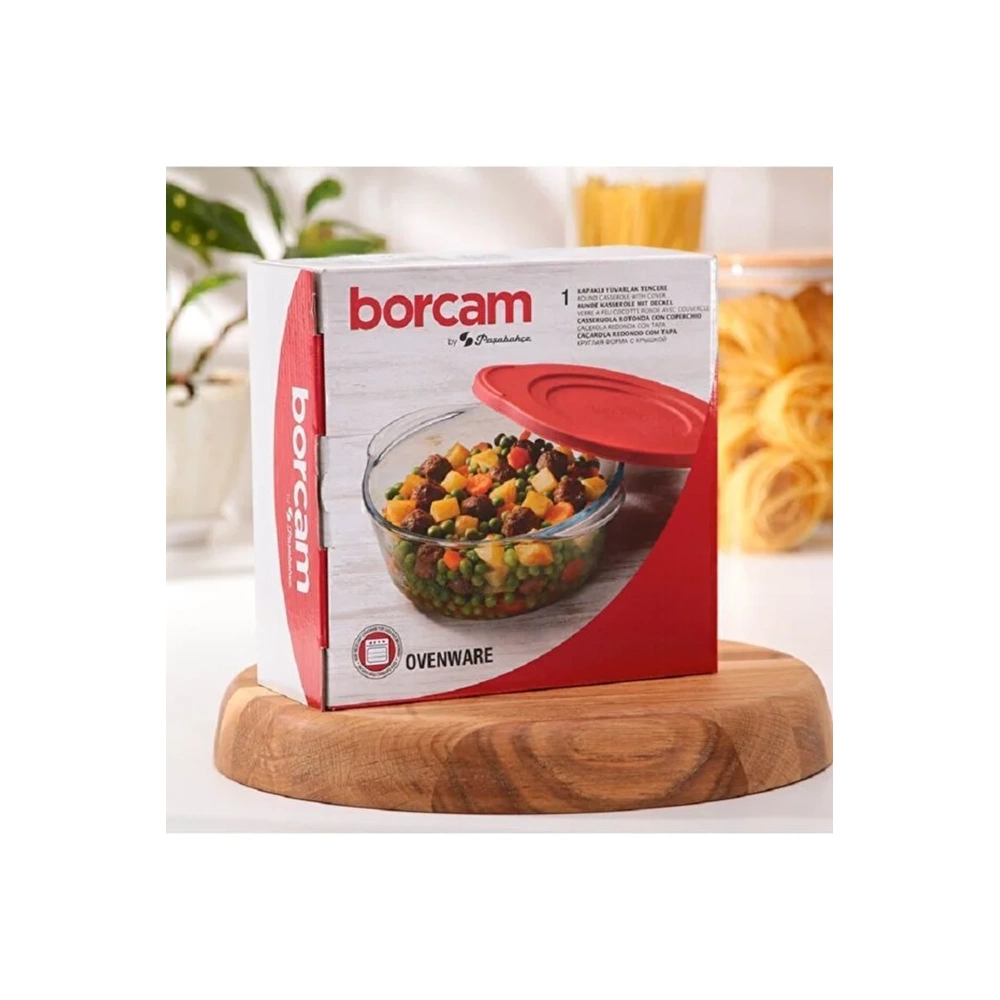 Paşabahçe Borcam 1450 cc Plastik Kapaklı Cam Tencere 59123