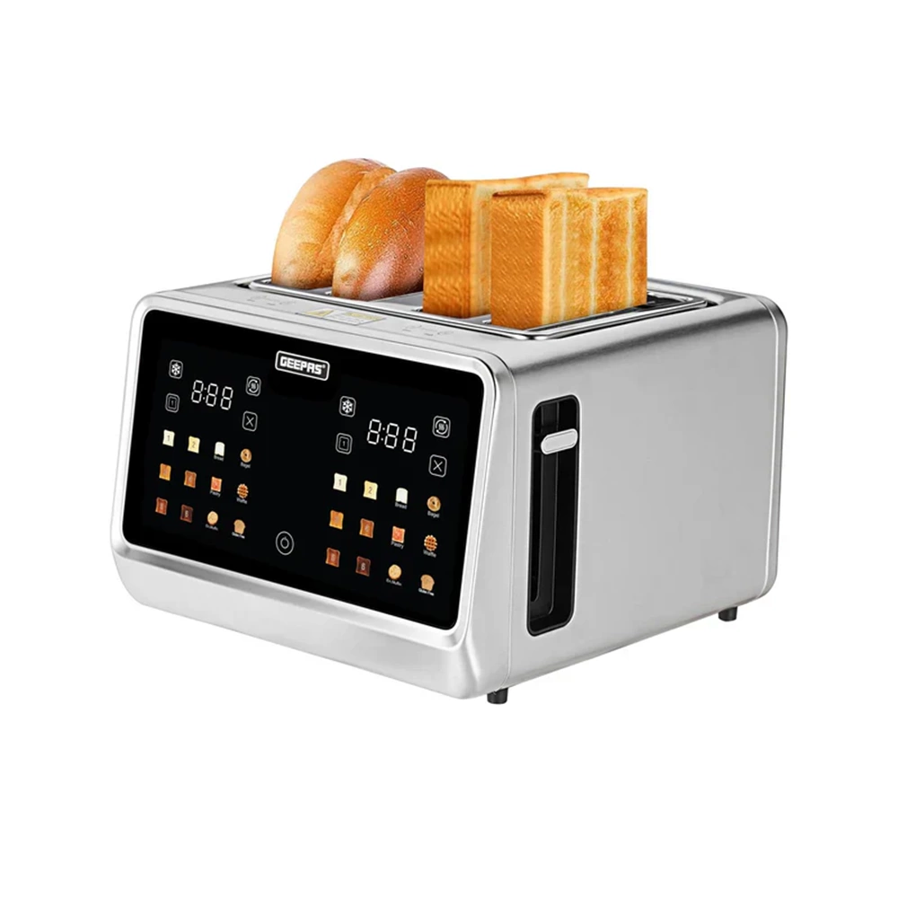 GEEPAS GBT36569UK DİJİTAL 4 DİLİMLİ EKMEK KIZARTMA MAKİNESİ - 1770W PASLANMAZ ÇELİK - DOKUNMATİK EKRANLI VE BUZ ÇÖZME ÖZELLİKLİ