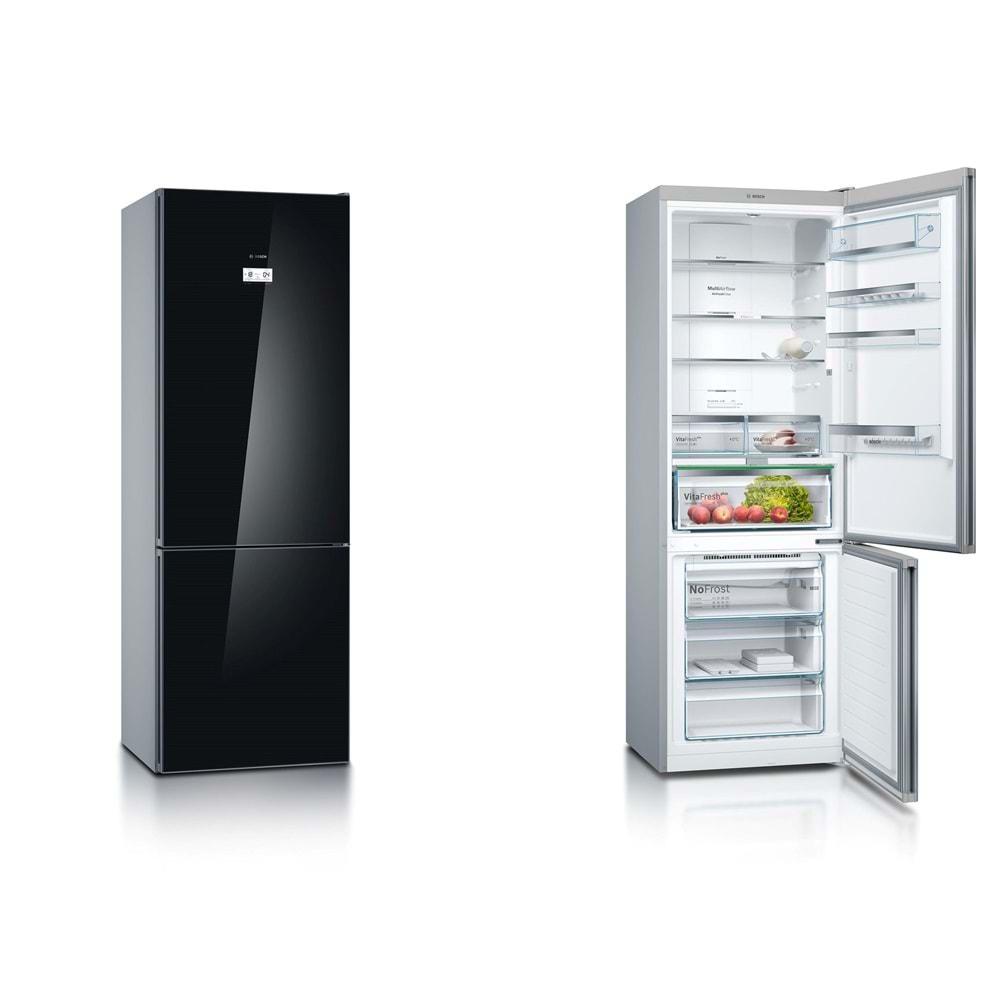BOSCH KGN49LB30U 435 LİTRE SİYAH CAM A++ NO-FROST BUZDOLABI