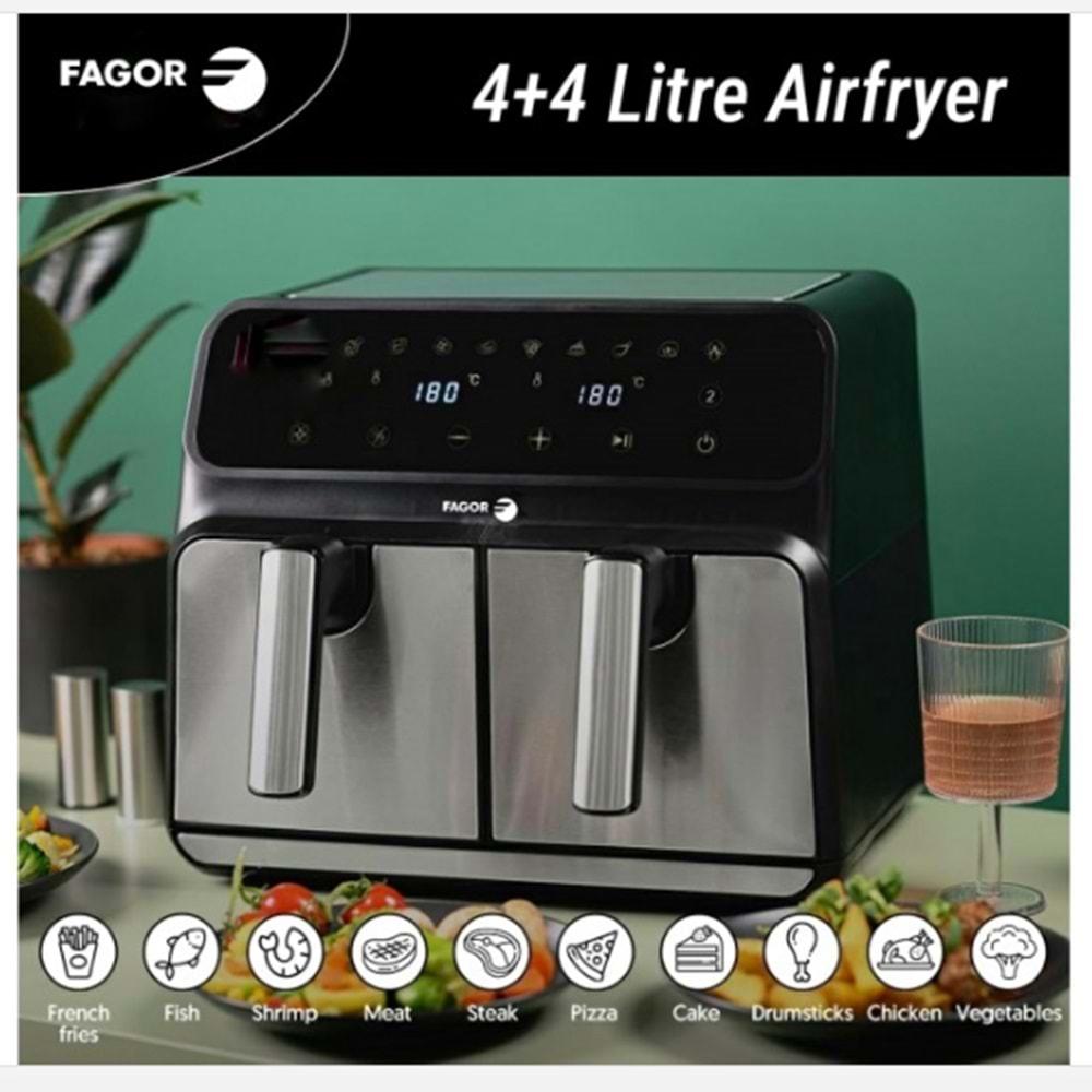 FAGOR 8 LİTRE ÇİFT HAZNELİ DİGİTAL AİRFRYER