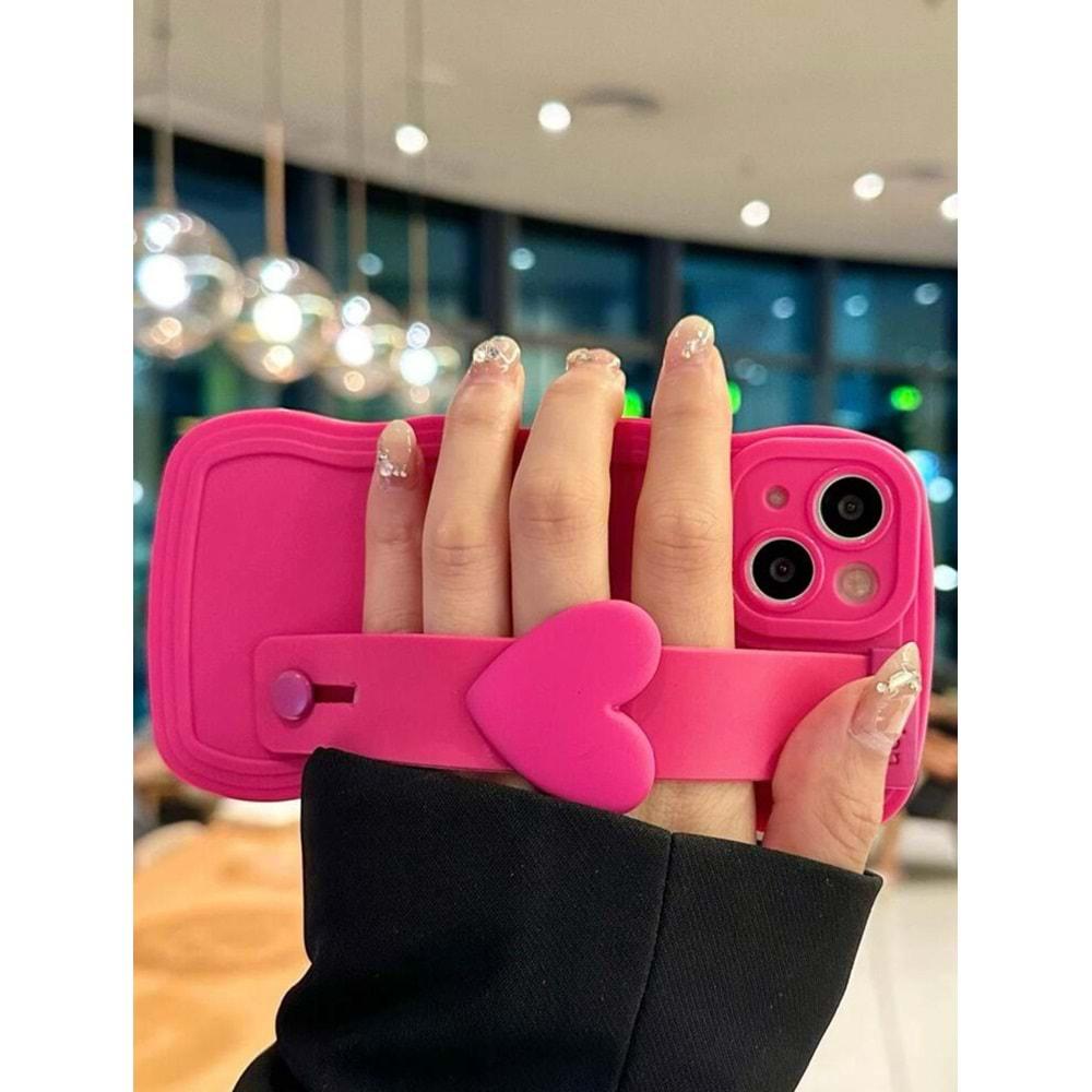 PEMBE LENS KORUMALI ASİMETRİK DİZAYN IPHONE 15 KILIF