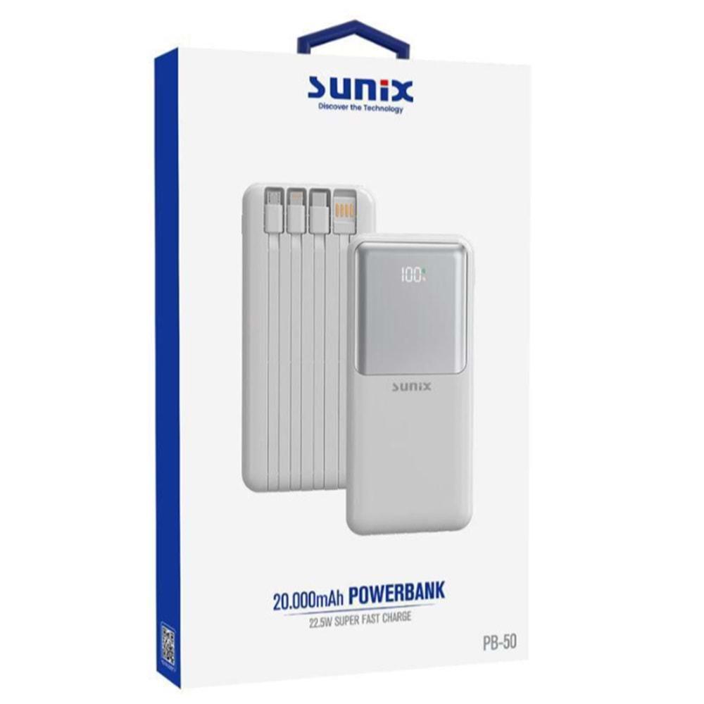 SUNİX PB-50 20000MAH POWERBANK WHİTE