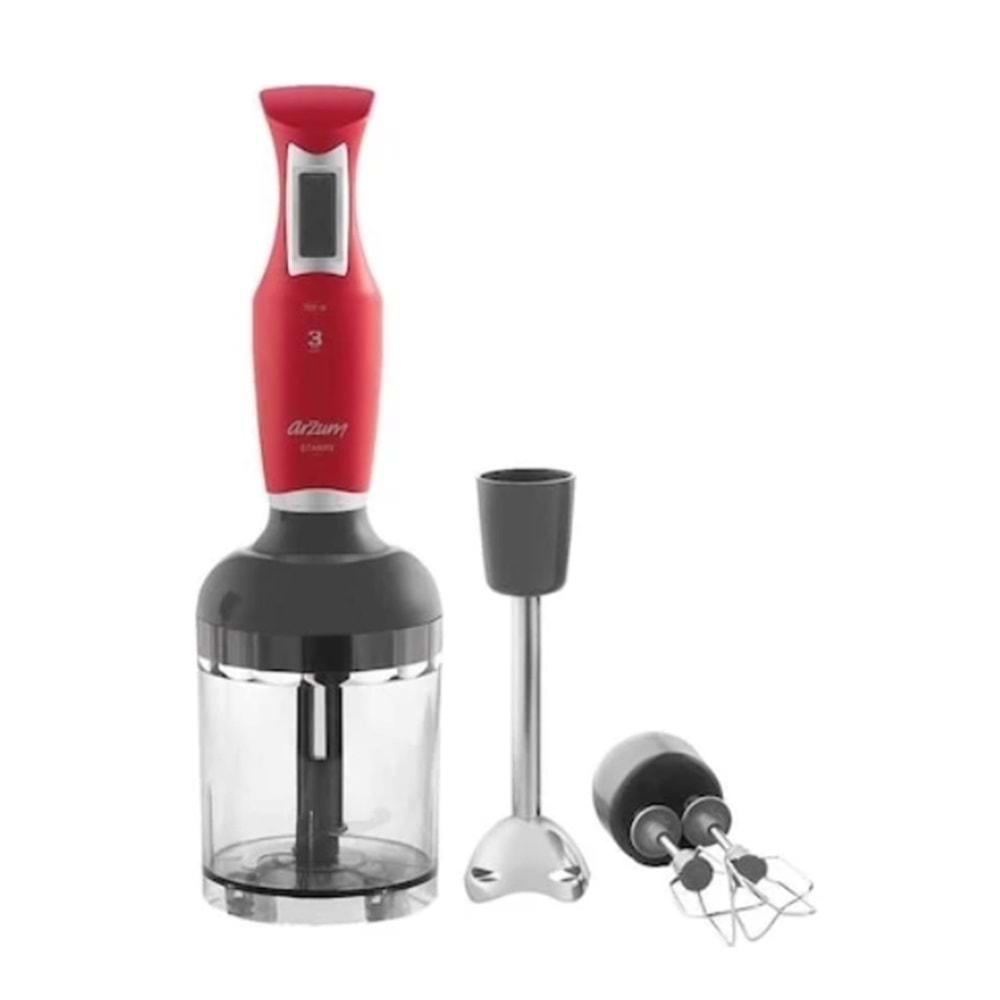 ARZUM AR1111 STARRY HAND BLENDER SET KIRMIZI