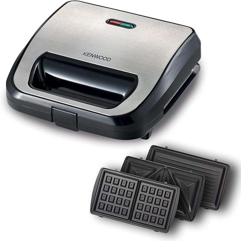 KENWOOD WAFFLE/SANDWİCH 3 TABAKLI İNOX TOST MAKİNESİ SMM02.000SI