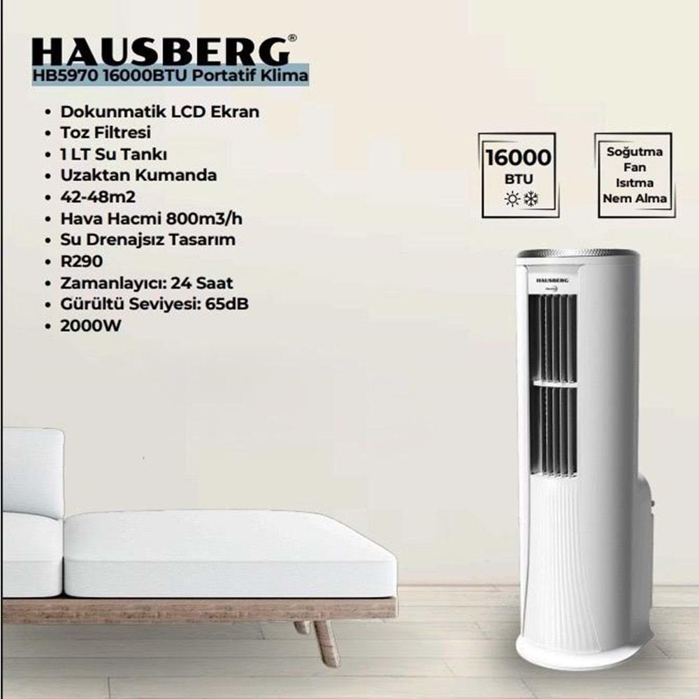 HAUSBERG HB5970 16000BTU TAŞINABİLİR PORTATİF KLİMA