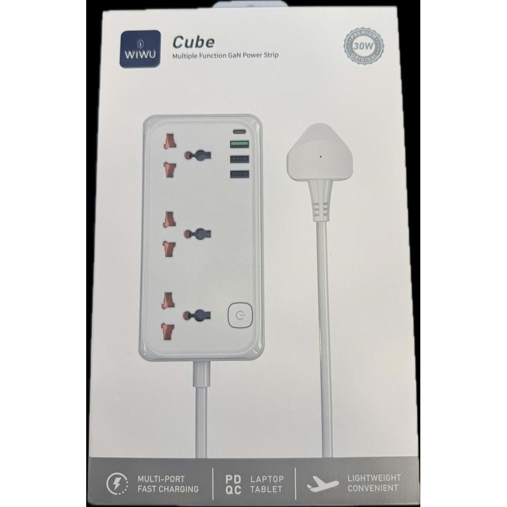 WİWU ÇOK FONKSİYONLU 30W ÜÇLÜ PRİZ S005