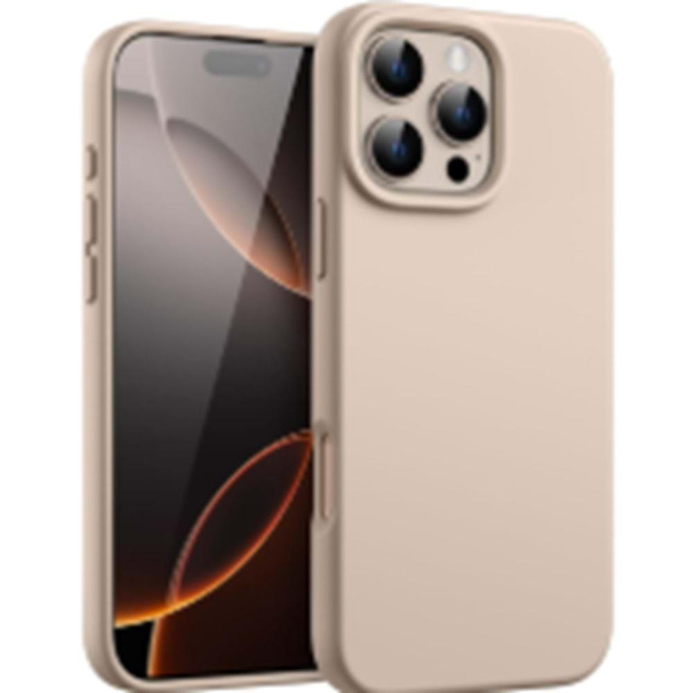 SUNİX İPHONE 16 PROMAX SİLİKON KILIF KREM RENGİ