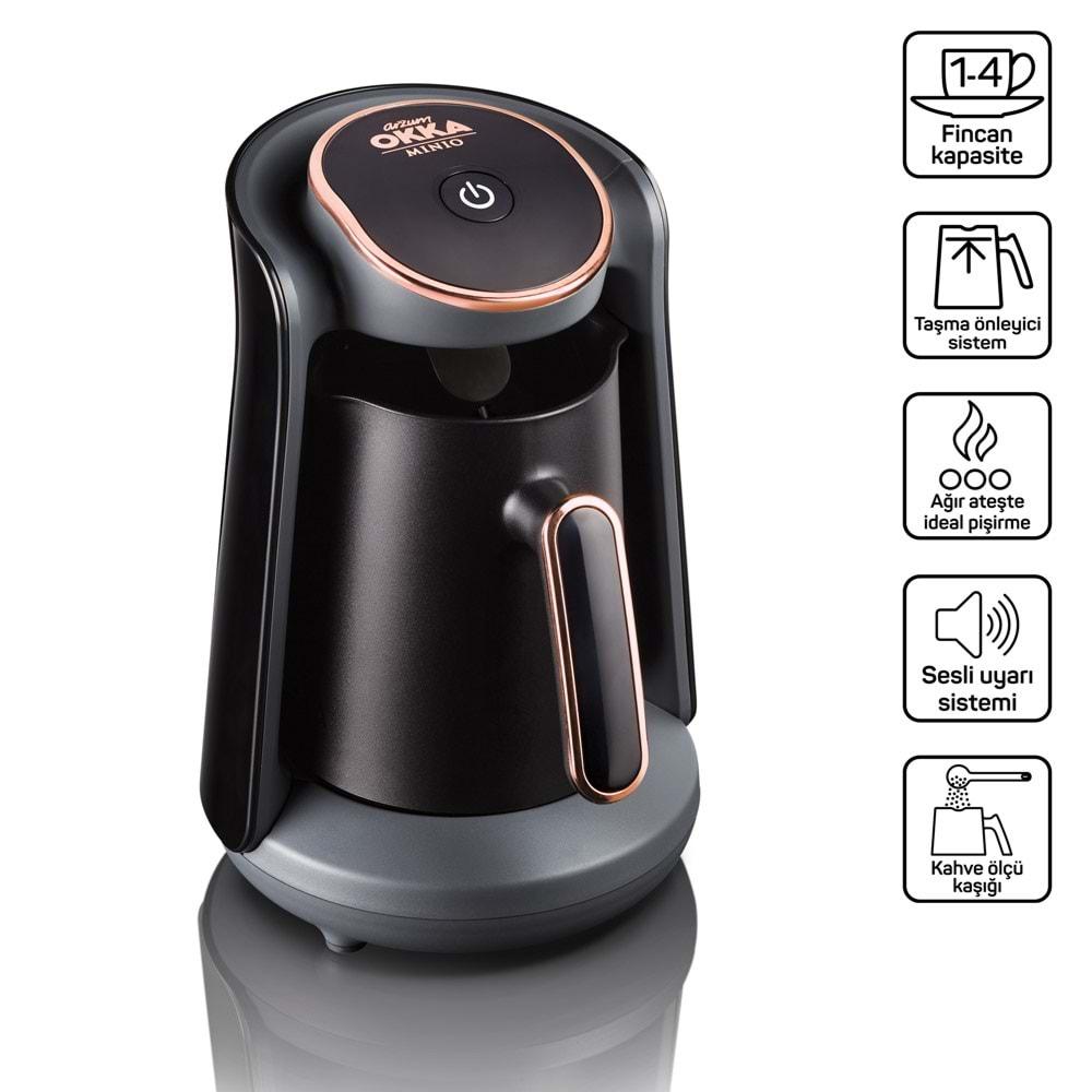 ARZUM OKKA MİNİO KAHVE MAKİNESİ SİYAH-BAKIR