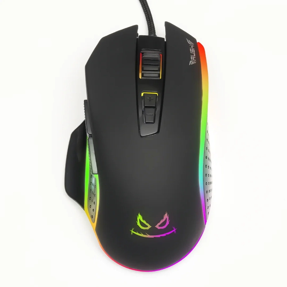 RUSH RM16 GLORİA RGB 2400 DPI MAKRO OYUNCU MOUSE GRİ