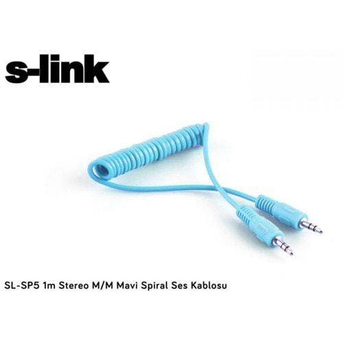 S-LINK SL-SP5 AUDIO CABLE SPIRAL 1M BLUE