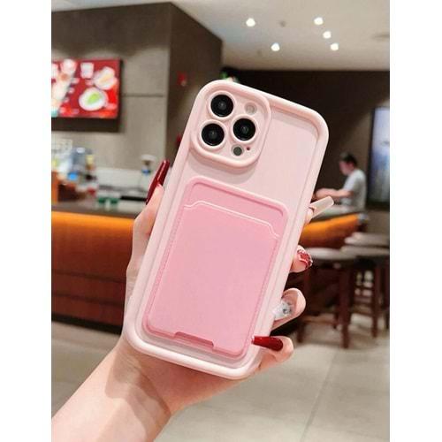 PEMBE LENS KORUMALI IPHONE 15 KARTLIK KILIF