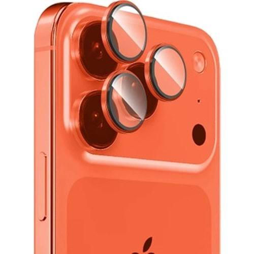 SUNİX SAFİR İPHONE 17 PRO / 17 PRO MAX KAMERA LENSİ ORANGE