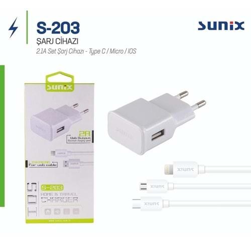 SUNİX S-203 TYPE-C HOME&TRAVEL CHARGER