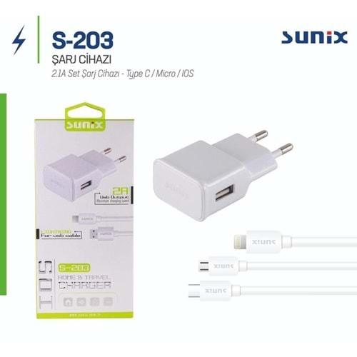 SUNİX S-203 IOS HOME&TRAVEL IPHONE CHARGER