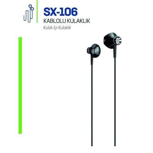 SUNİX EARPHONE SX106 BLACK