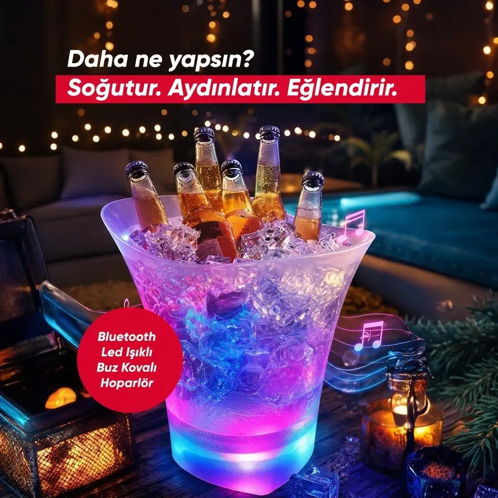Kıbrıs Led Işıklı Buz Kovası Hoparlör