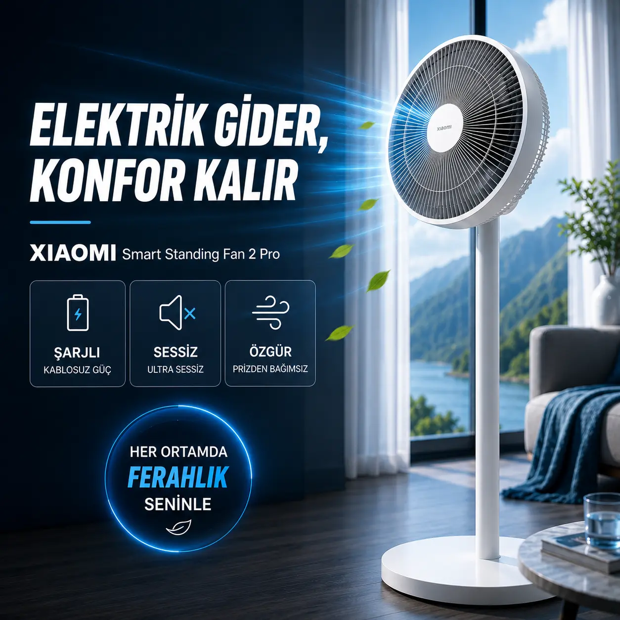 Kıbrıs Xiaomi Standing Fan Vantilatör