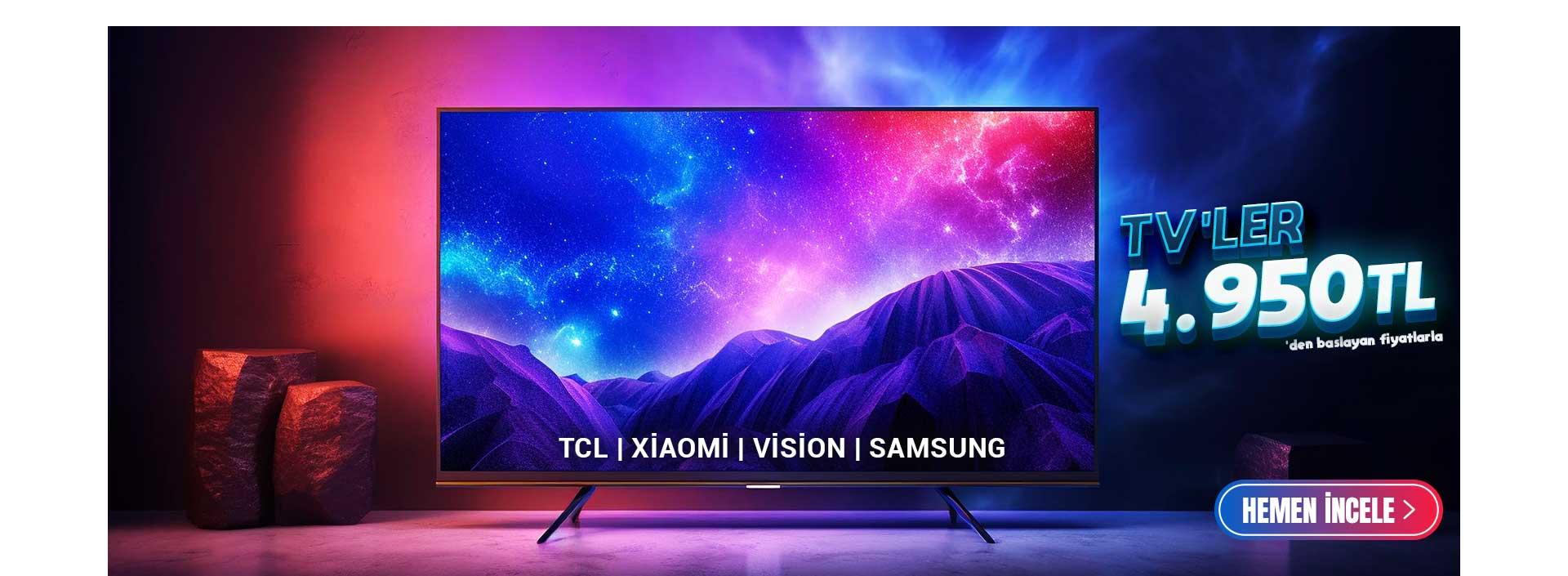 samsung, tcl, xiaomi, lg televizyonlar